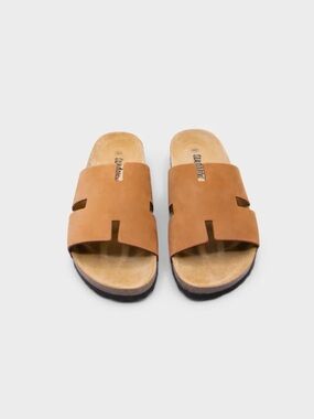 Sandgrens Avila Lux Cork sole, Light Terracotta H-Cutout Slide, comfort, Tan, 38